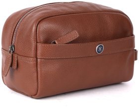 Мужская косметичка из натуральной кожи флотар Brampton London коричневого цвета 94540