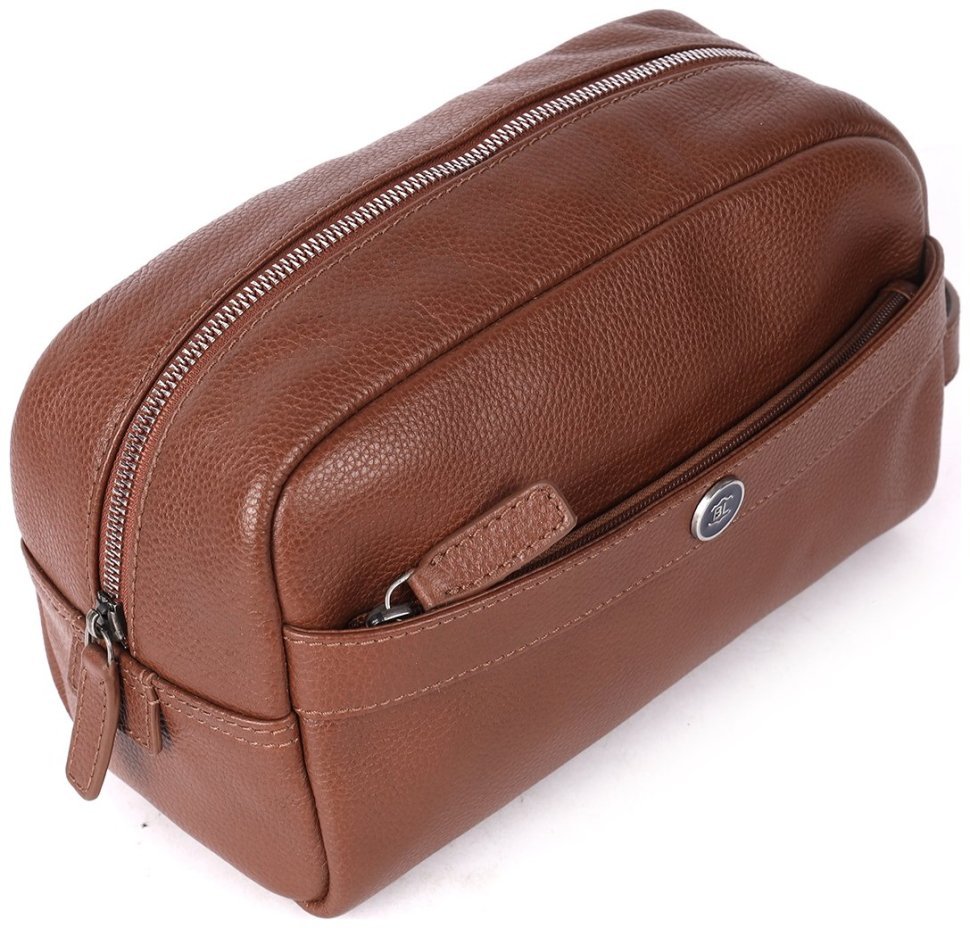 Мужская косметичка из натуральной кожи флотар Brampton London коричневого цвета 94540 modnotak фото №3