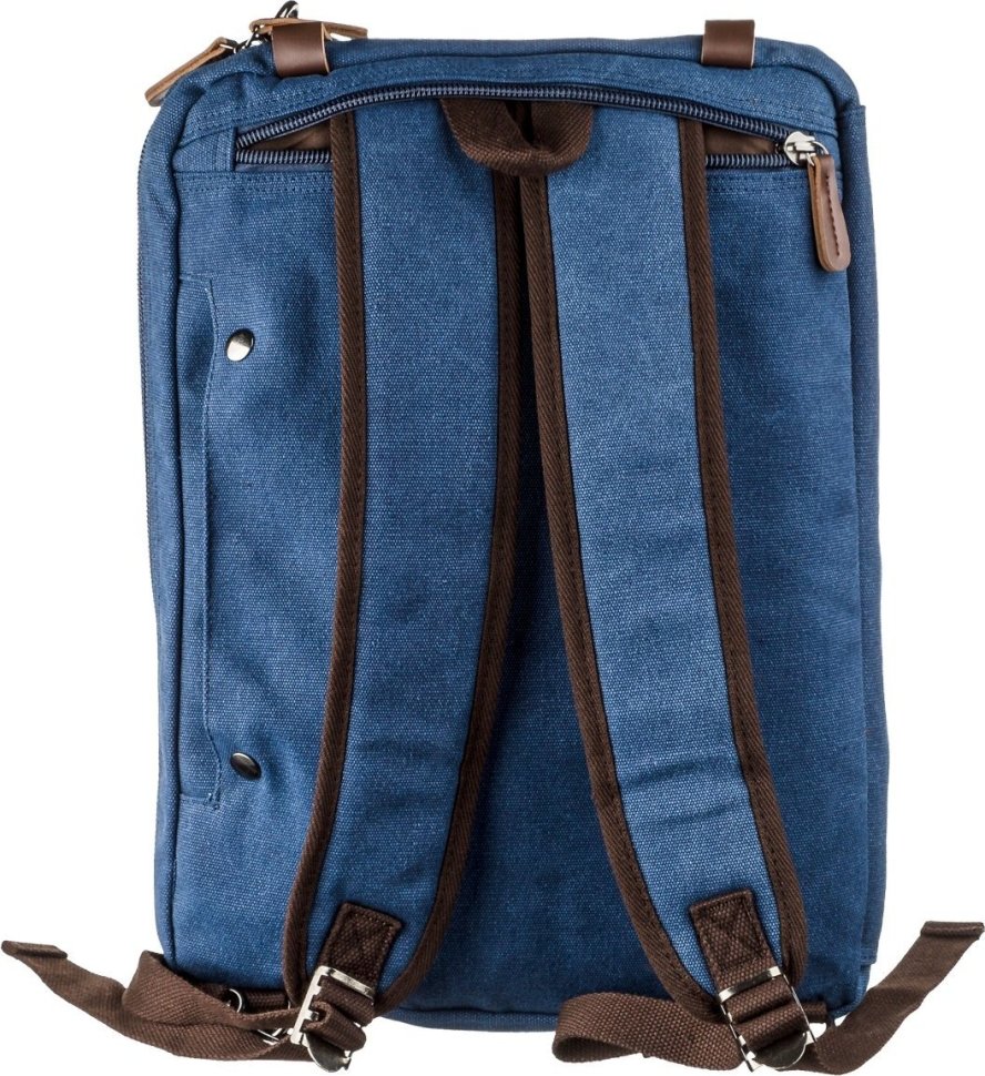 Синя велика сумка-трансформер з текстилю Vintage (20153)