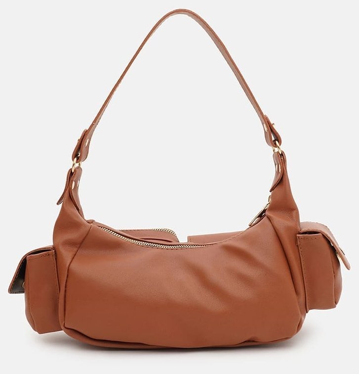 Коричневая вместительная женская сумка из качественного кожзама Monsen 94640 modnotak фото №3