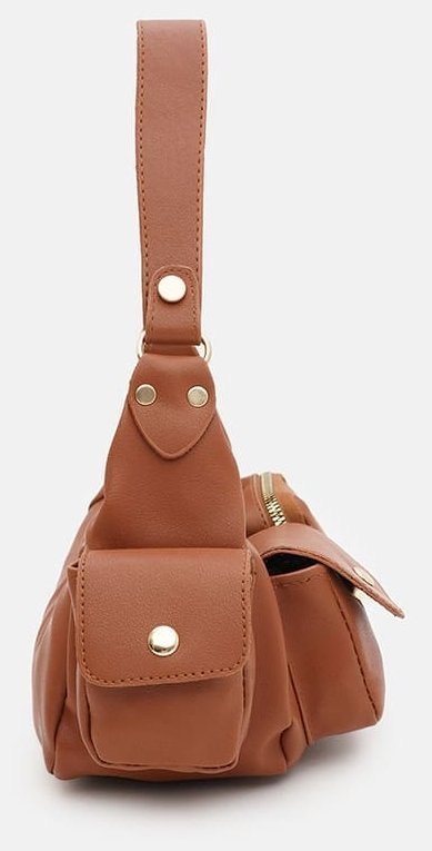 Коричневая вместительная женская сумка из качественного кожзама Monsen 94640 modnotak фото №4