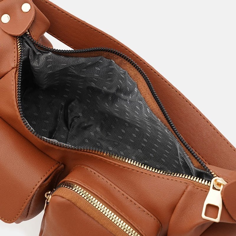 Коричневая вместительная женская сумка из качественного кожзама Monsen 94640 modnotak фото №5