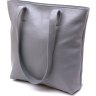 Повседневная серая женская сумка-шоппер из натуральной кожи Shvigel (16360) - 1