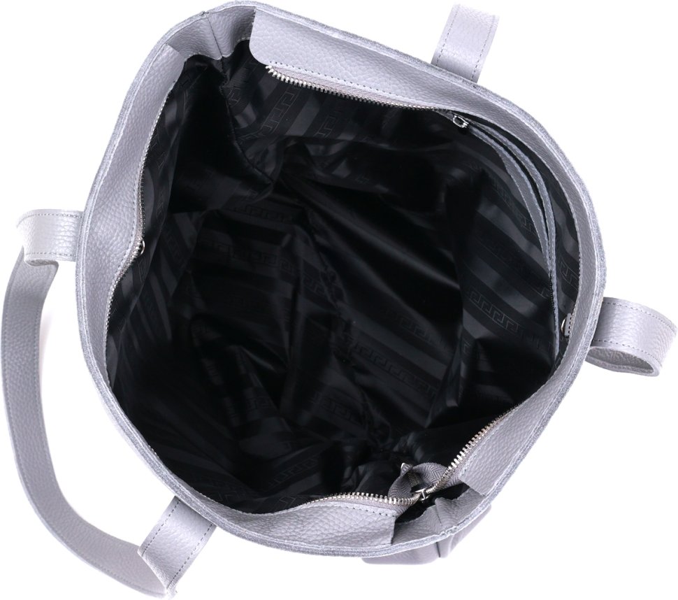 Повсякденна сіра жіноча сумка-шоппер із натуральної шкіри Shvigel (16360)