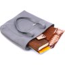 Повсякденна сіра жіноча сумка-шоппер із натуральної шкіри Shvigel (16360) - 5