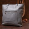 Повсякденна сіра жіноча сумка-шоппер із натуральної шкіри Shvigel (16360) - 9