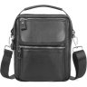 Мужская сумка-барсетка из черной кожи флотар на два отдела Tiding Bag (21223) - 2