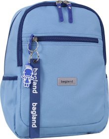 Голубой повседневный женский рюкзак из текстиля на два отделения Bagland (55540)