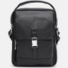 Мужская кожаная сумка-барсетка на плечо в черном цвете Borsa Leather (21330) - 2