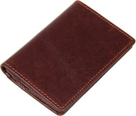 Коричневая карманная визитница из натуральной кожи Vintage (2414450)
