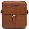 Мужская повседневная кожаная сумка через плечо коричневого цвета Borsa Leather (19330) - 2