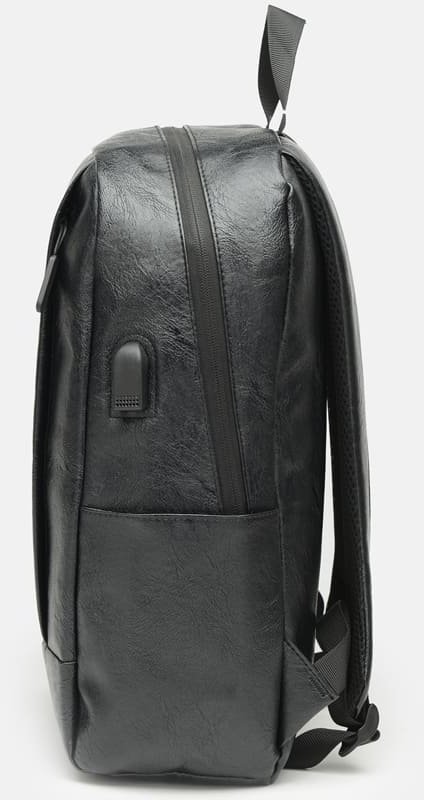 Недорогий чоловічий рюкзак з чорного шкірозамінника Monsen (19378)
