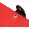 Красная женская кожаная визитница с хлястиком на кнопке Shvigel (2413907) - 6