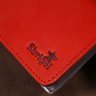 Красная женская кожаная визитница с хлястиком на кнопке Shvigel (2413907) - 9