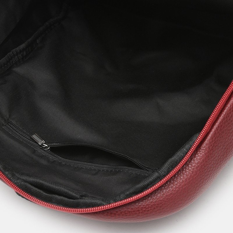 Бордовий жіночий рюкзак із зернистої шкіри на змійці Keizer (21309)