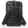 Небольшая кожаная мужская сумка на пояс в черном цвете Vintage (2420359) - 4