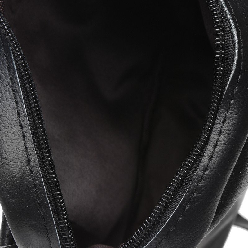Молодіжна чоловіча сумка на плече із гладкої чорної шкіри Keizer (21403)