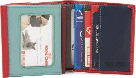 Маленький жіночий шкіряний гаманець червоного кольору на магніті ST Leather 1767340