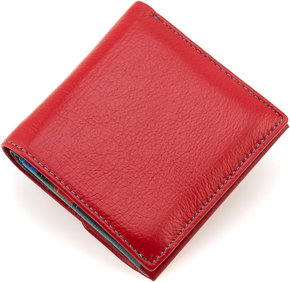 Маленький жіночий шкіряний гаманець червоного кольору на магніті ST Leather 1767340