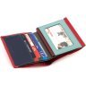 Маленький женский кожаный кошелек красного цвета на магните ST Leather 1767340 - 6