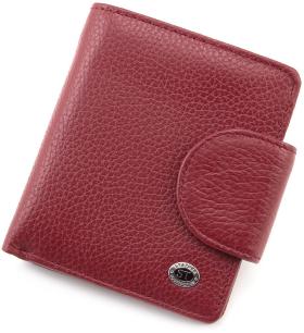 Бордовий жіночий гаманець невеликого розміру ST Leather (16377)