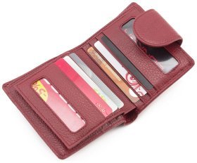Бордовий жіночий гаманець невеликого розміру ST Leather (16377)