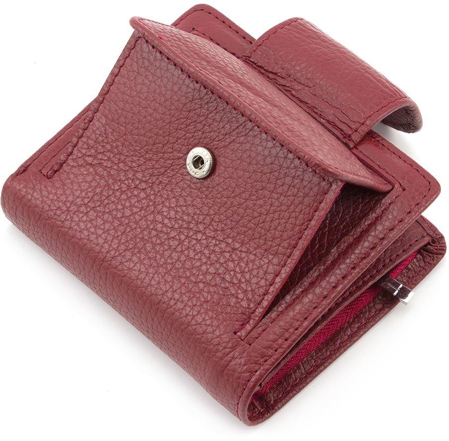Бордовий жіночий гаманець невеликого розміру ST Leather (16377)