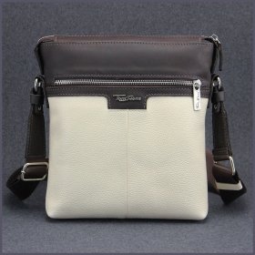 Чоловіча шкіряна сумка-планшет молочно-коричневого кольору Tom Stone 77740