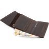 Кожаный кошелек шоколадного цвета с фиксацией на магнит Grande Pelle 67840 - 6