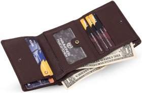 Чоловіче портмоне зі шкіри на кнопці в 2 складання Hammonds Flycatcher HF597 коричневого кольору 108040