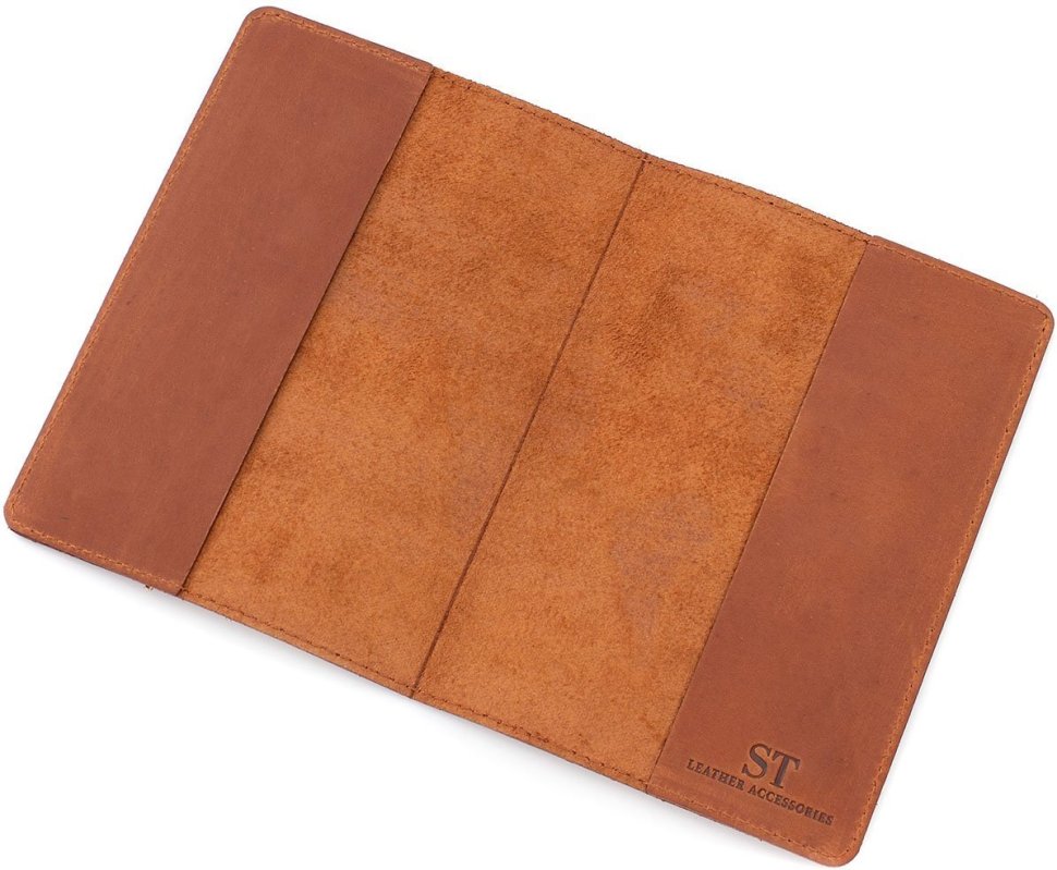 Светло-коричневая матовая обложка для паспорта из натуральной кожи ST Leather (16596)