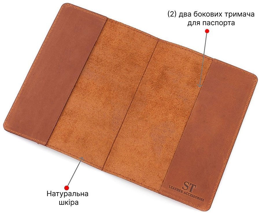 Светло-коричневая матовая обложка для паспорта из натуральной кожи ST Leather (16596) modnotak фото №4