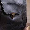Черная сумка из плотной натуральной кожи на молниевой застежке Vintage (14995) - 7