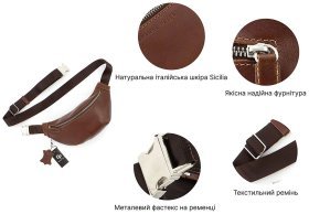Стильная мужская сумка бананка из натуральной кожи Grande Pelle (10425)