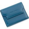 Синий женский кошелек маленького размера из натуральной кожи на магните Marco Coverna 68640