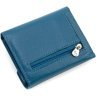 Синий женский кошелек маленького размера из натуральной кожи на магните Marco Coverna 68640 - 3
