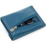 Синій жіночий гаманець маленького розміру із натуральної шкіри на магніті Marco Coverna 68640 - 4