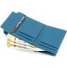 Синий женский кошелек маленького размера из натуральной кожи на магните Marco Coverna 68640 - 6