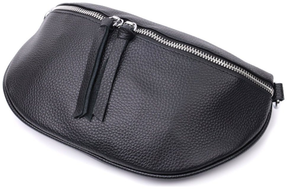 Женская кожаная сумка через плечо с мини-кошельком Vintage 2422666 Черная modnotak фото №6