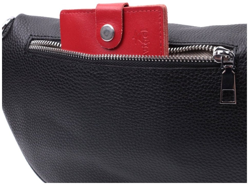 Женская кожаная сумка через плечо с мини-кошельком Vintage 2422666 Черная modnotak фото №8