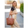 Плетеная женская сумка из винтажной кожи светло-коричневого цвета BlankNote Пазл L 78740 - 3