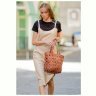 Плетеная женская сумка из винтажной кожи светло-коричневого цвета BlankNote Пазл L 78740 - 8