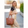 Плетеная женская сумка из винтажной кожи светло-коричневого цвета BlankNote Пазл L 78740 - 9
