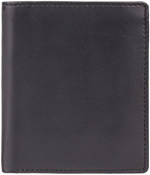 Компактное мужское кожаное портмоне черного цвета с RFID-защитой - Visconti Dr. No 68940