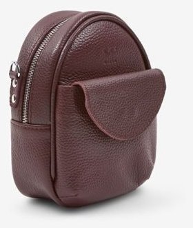 Марсаловая женская плечевая мини-сумка из натуральной кожи флотар BlankNote Kroha 79040