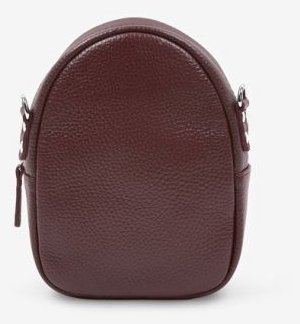 Марсаловая женская плечевая мини-сумка из натуральной кожи флотар BlankNote Kroha 79040