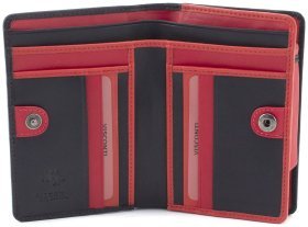 Средний женский кошелек из натуральной кожи черного цвета с монетницей Visconti 69240