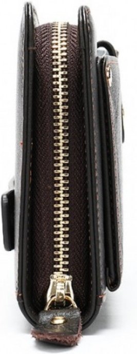 Мужской кожаный недорогой кошелек-клатч в коричневом цвете Bexhill (19704)