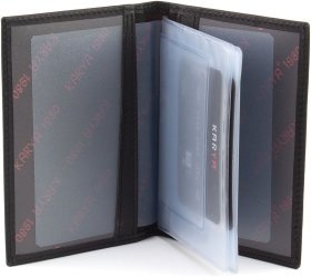Черная обложка для документов из гладкой кожи KARYA (0428-1)