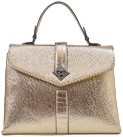 Женская кожаная сумка золотого цвета Desisan 80241